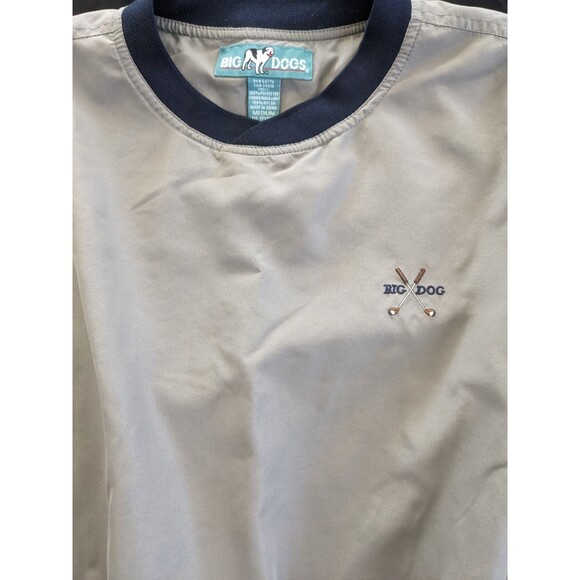 Big Dogs Golf Windbreaker Size Medium Tan Long Sleeves Pockets Lined *Flaw - Picture 4 of 10